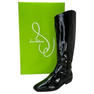 Sam Edelman Cesar Black Snip-Toe Knee High Womens Riding Boots Size 8.5M